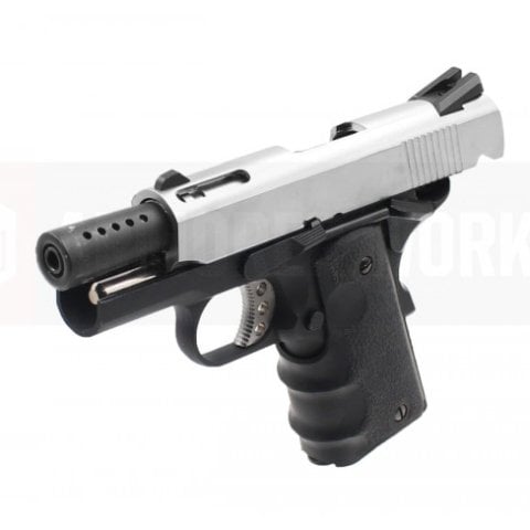 AW COLT 1911 COMPACT Silver Slide Full Metal Airsoft GBB Tabanca NE1003