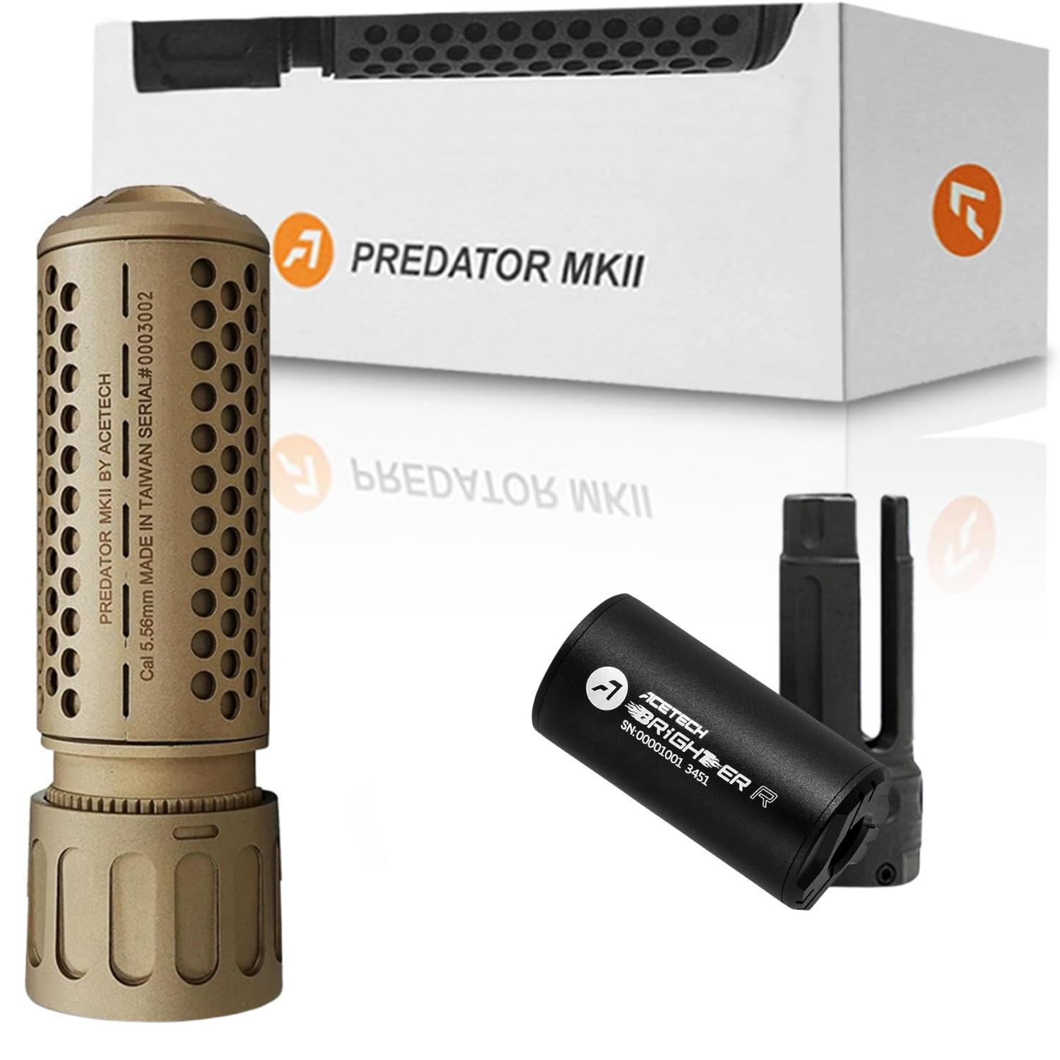 ACETECH PREDATOR MKII TAN QD + BRIGHTER R Tabanca ve  Tufek Adaptor SET ÇÖL RENGİ