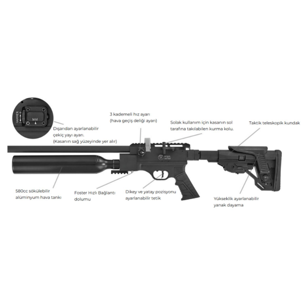HATSAN FACTOR 5.5mm PCP Havalı Tüfek