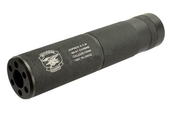 EAIMING Metal 145mm US Navy SEAL Marking Silencer Susturucu BK, 14mm CCW - EAI-SIL-196-BK