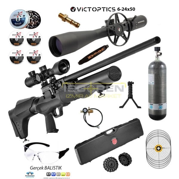 Hatsan Hercules 666 6.35 PCP Carbon Tüplü PRO Havalı Tüfek Seti