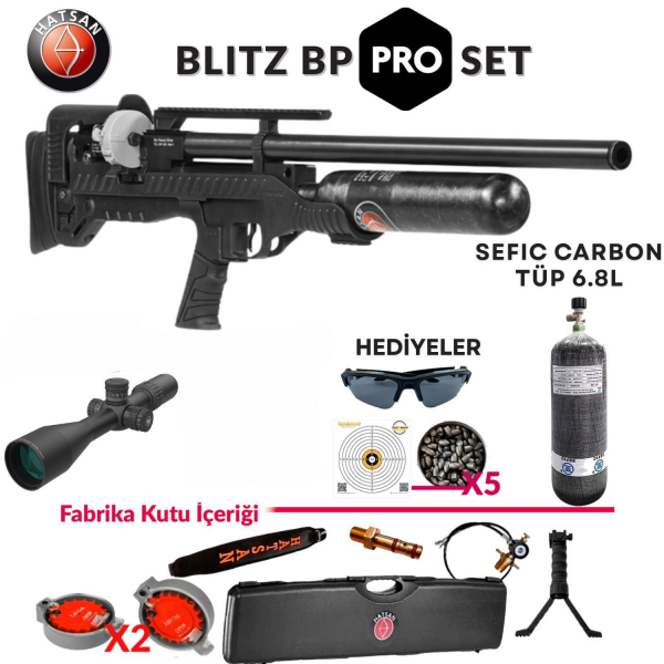 HATSAN BLITZ BP 5.5mm Carbon Tüplü PRO Havalı Tüfek Seti