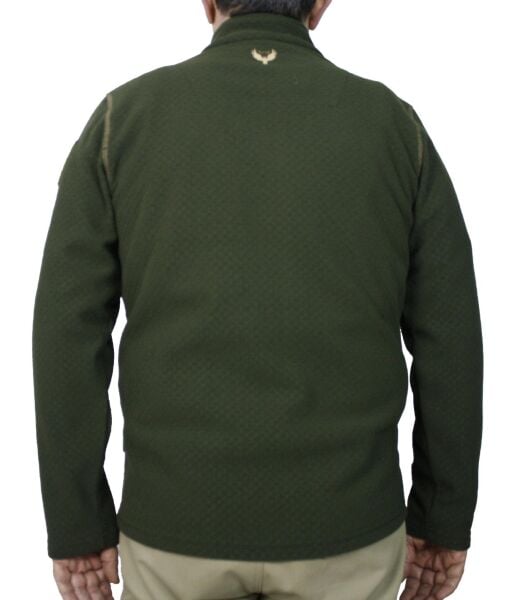 MUDEIR Fermuarlı Micro Polar Kumaş Cepli Spor Ceket (Poyraz) HAKİ